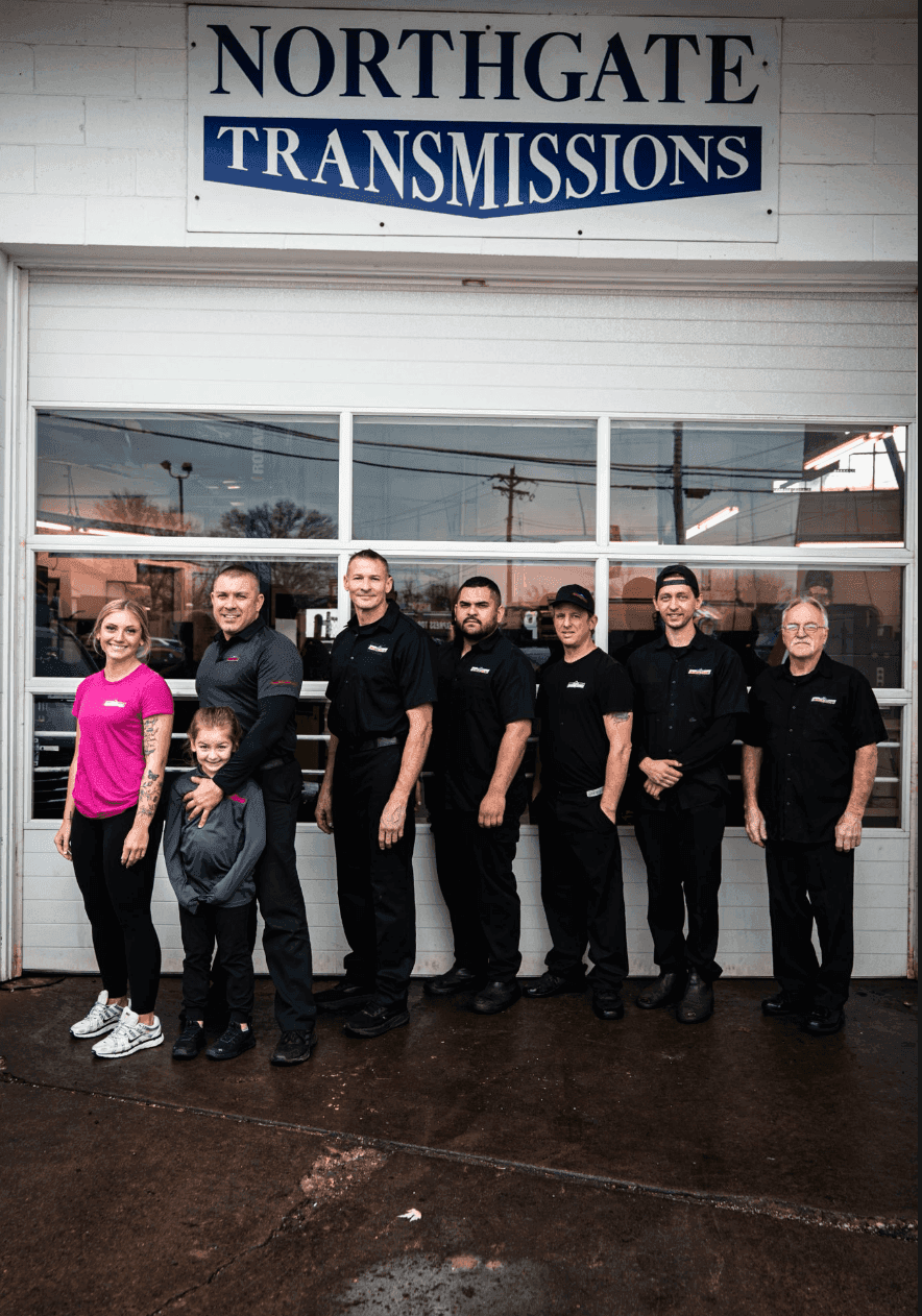 The Northgate Transmissions team in front of the shop